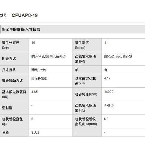 替换米思米CFUAP8-19凸轮轴承随动器实体偏心型
