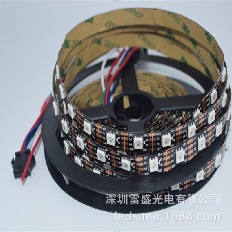 新款WS2813单点单控5V内置IC灯带高亮60灯每米5050RGB幻彩灯条
