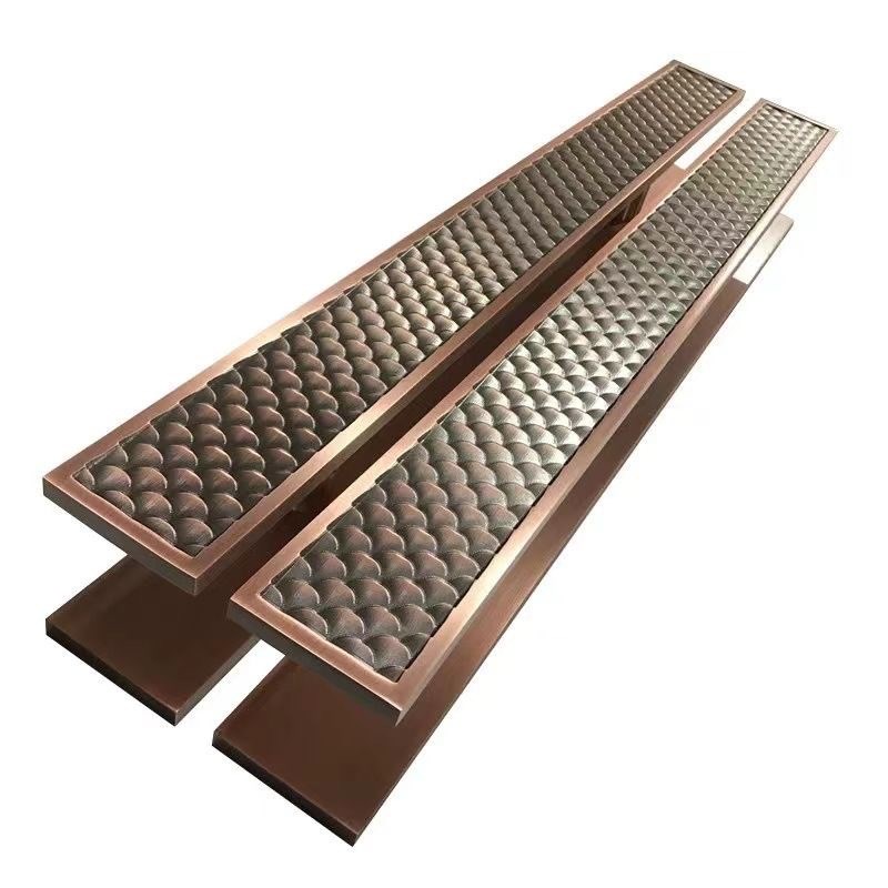 家用不锈钢长拉手新中式雕花星级酒店宴会厅别墅双开门玻璃门把手