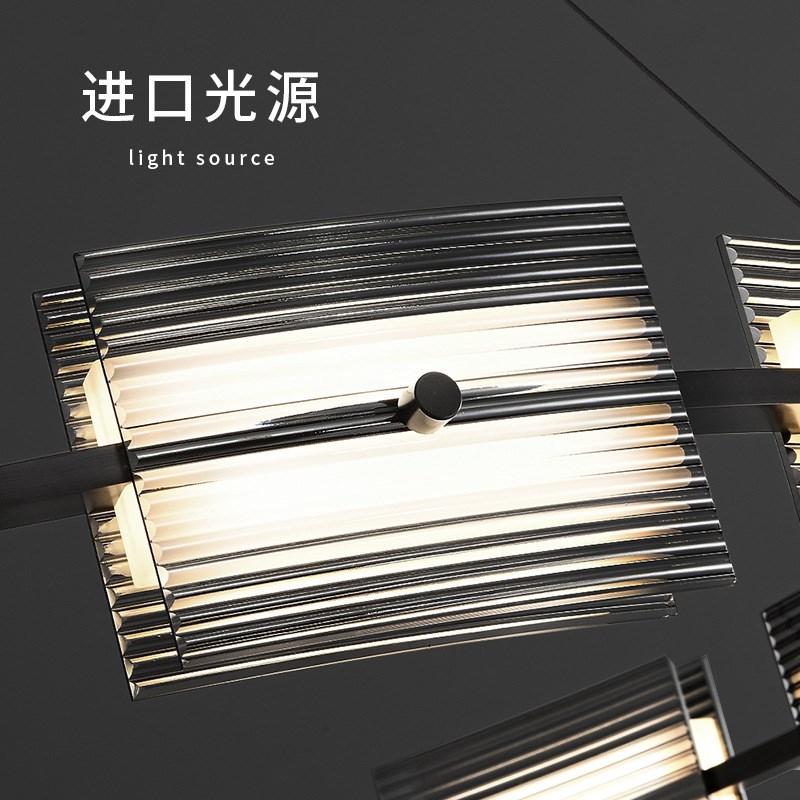 意式极简轻奢客厅主灯后现代简约设计师环形玻璃卧室餐厅吊灯