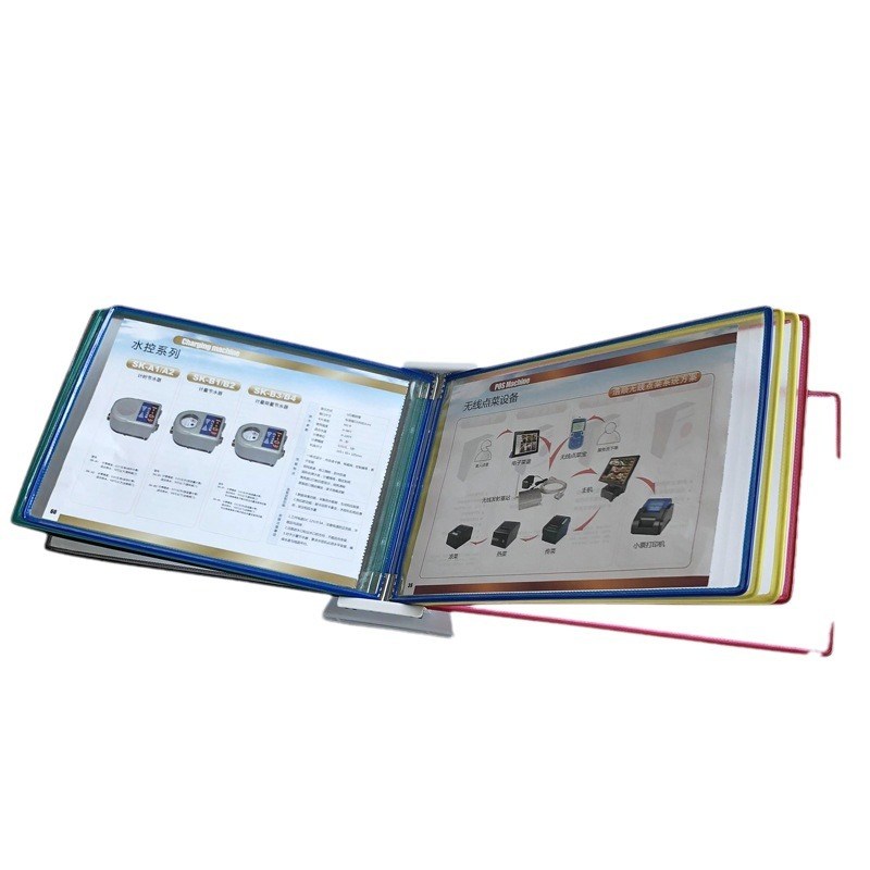 A4台式桌放展示文件夹10页桌面展示资料架文件夹广告宣传文件架