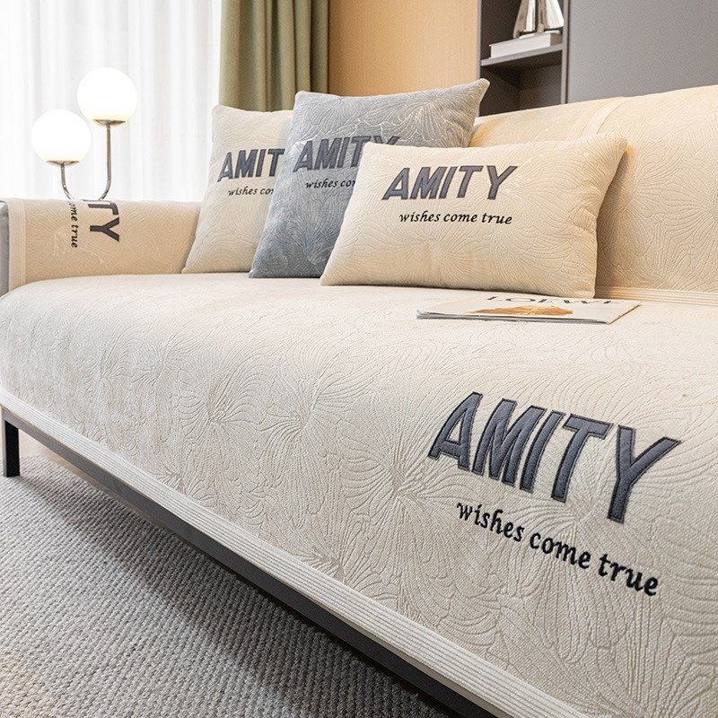 雪尼尔沙发垫四季通用刺绣字母高档防滑坐垫子盖布皮沙发套罩,居家布艺,沙发套,淘宝优惠券,粉丝福利购,淘宝优惠卷