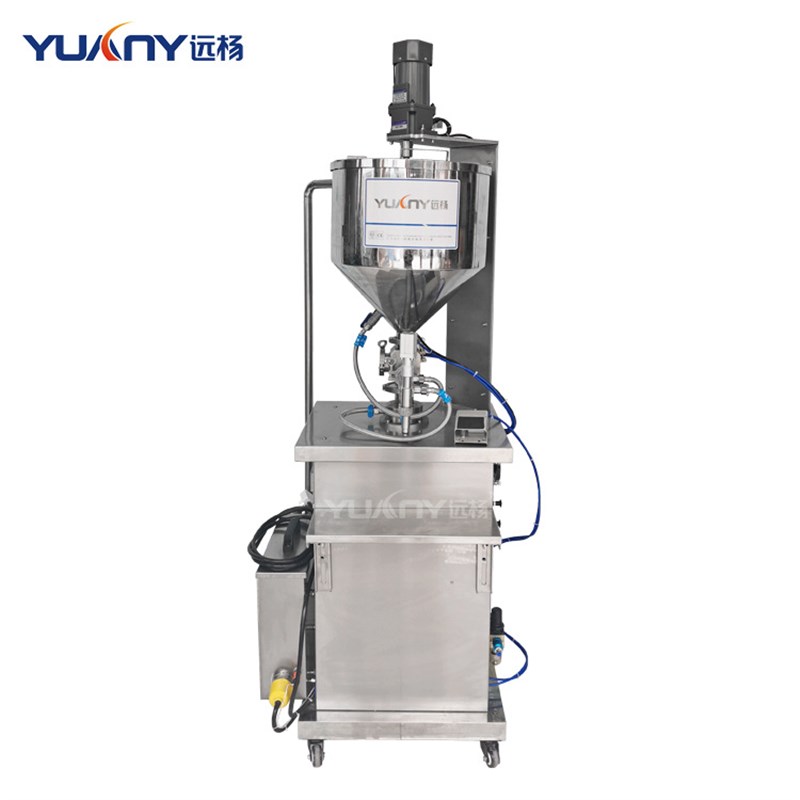 远杨机械 半自动膏体液体高速灌装机 气动搅拌加热唇膏分装罐装机