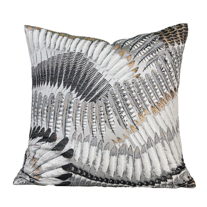 美式轻奢高级感羽翼抱枕沙发客厅黑灰色靠枕酒店样板间靠垫腰枕套,居家布艺,靠垫/抱枕,淘宝优惠券,粉丝福利购,淘宝优惠卷