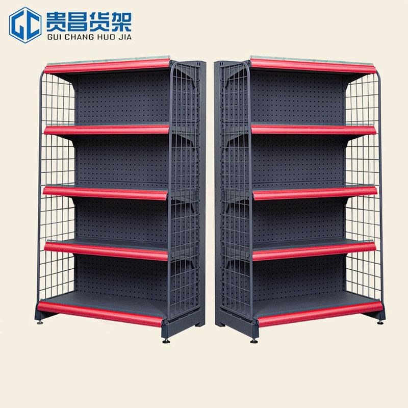 广西超市货架便利店货架双面货架端头架顶头架含侧网端头商品展架