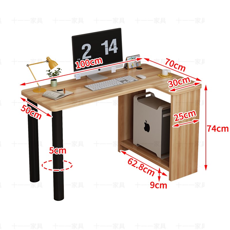简易台式电脑桌拐角学习书桌家用转角实木办公桌墙角写字桌子家用