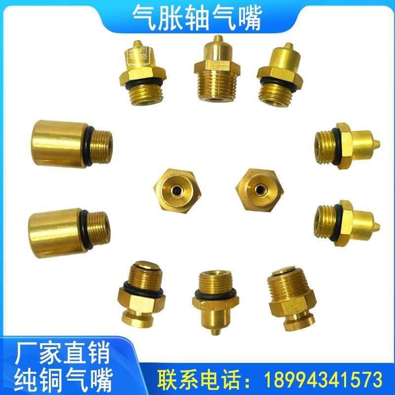 气涨轴充气嘴纯铜 气胀轴充气嘴 铜芯气嘴尖头平头气嘴气胀轴配件