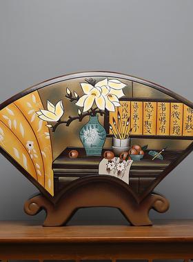 新中式陶瓷古风复古玄关隔断书柜博古架家居装饰品客厅电视柜摆件