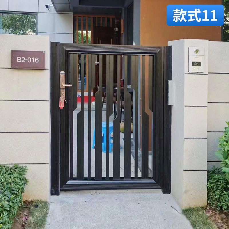 单开别墅花园门铝艺庭院门平开小门中式简约对开门定制院子围墙门