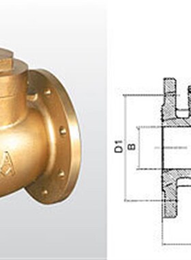 埃美柯409黄铜耐高温法兰止回阀单向阀DN40506580100125150专卖店