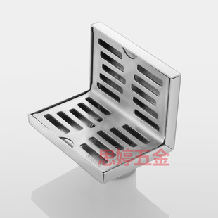 埃美柯304不锈钢侧排地漏L型同层侧排水90度墙角阳台直排墙面50管