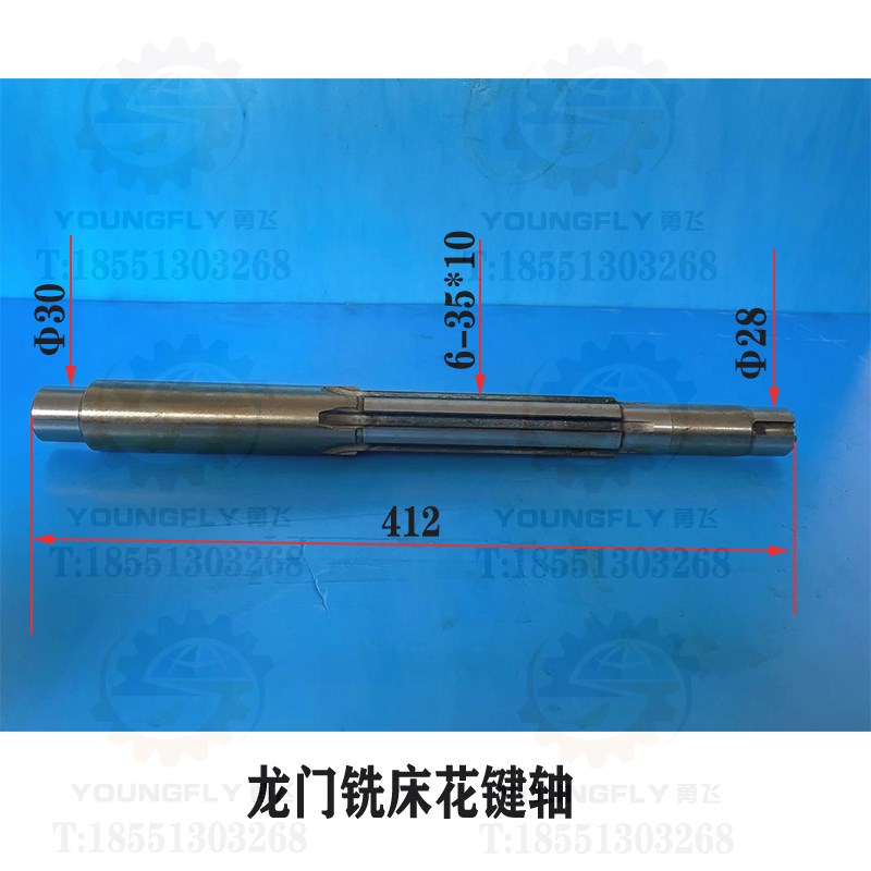 上海齿典 强隆龙门铣床L=412长 6-35*10外径花键轴