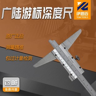 不锈钢深度游标卡尺 广陆游标深度尺0 300mm 200 精度0.02 150