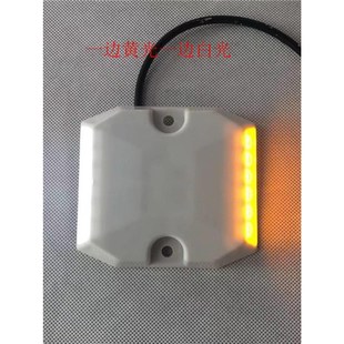 双面黄色铸铝道钉隧道发光轮廓标 LED诱导灯有源道钉突起路标