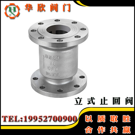 304不锈钢法兰立式止回阀H42W-16P逆止阀单向阀DN40 50 65 80 100