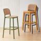 2025新现代简约塑料吧椅靠背高脚凳北欧吧台椅家用阳台高椅子仿藤