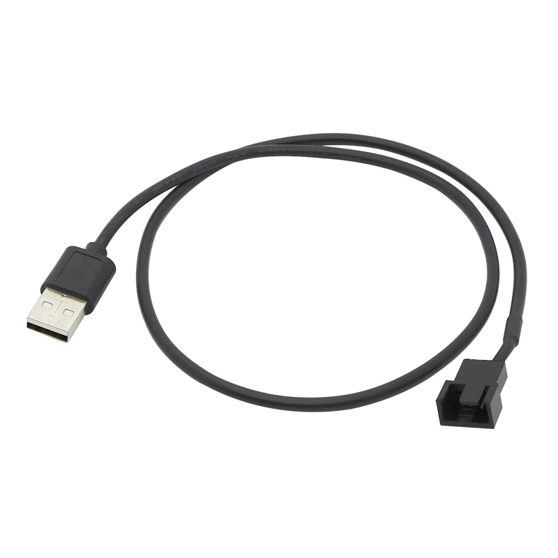 USB供电CPU风扇转接线电脑转接线usb转4pin机箱USB风扇线30cm