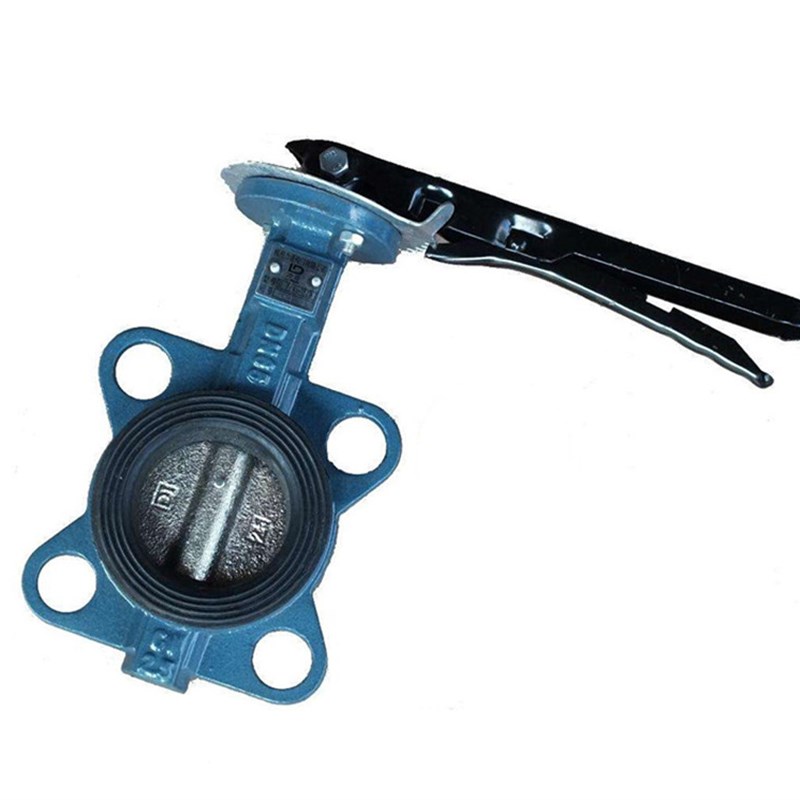 D71X-16 对夹式蝶阀 大体乙丙挂胶手柄蝶阀DN40 50 65 80 100 125