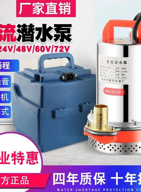 12V小型家用水泵抽水直流潜水泵24V48V60V伏电动车电瓶抽水机农用