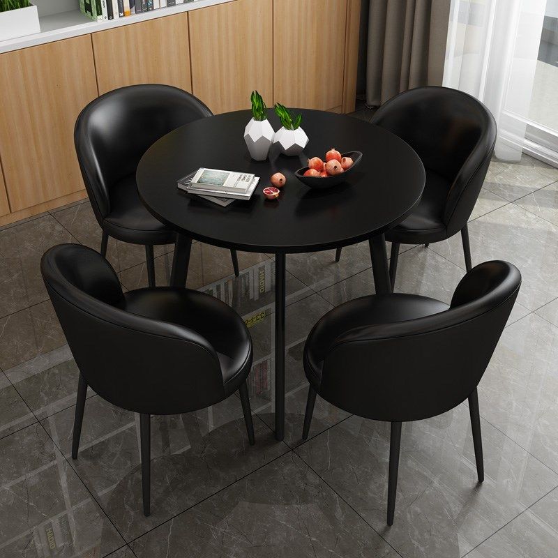 简约会议洽谈桌椅组合办公室休闲时尚小户型圆形餐桌一桌四椅黑皮,金属材料及制品,金属丝/绳/缆,淘宝优惠券,粉丝福利购,淘宝优惠卷