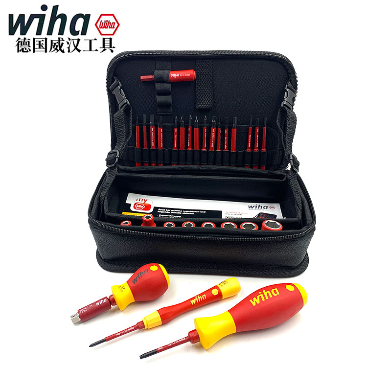 德国wiha威汉电工绝缘一/十字内六角梅花套筒批头螺丝刀套装43465
