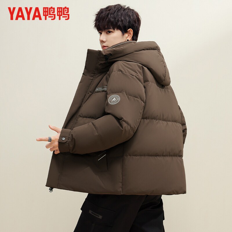 鸭鸭连帽户外短款羽绒服
