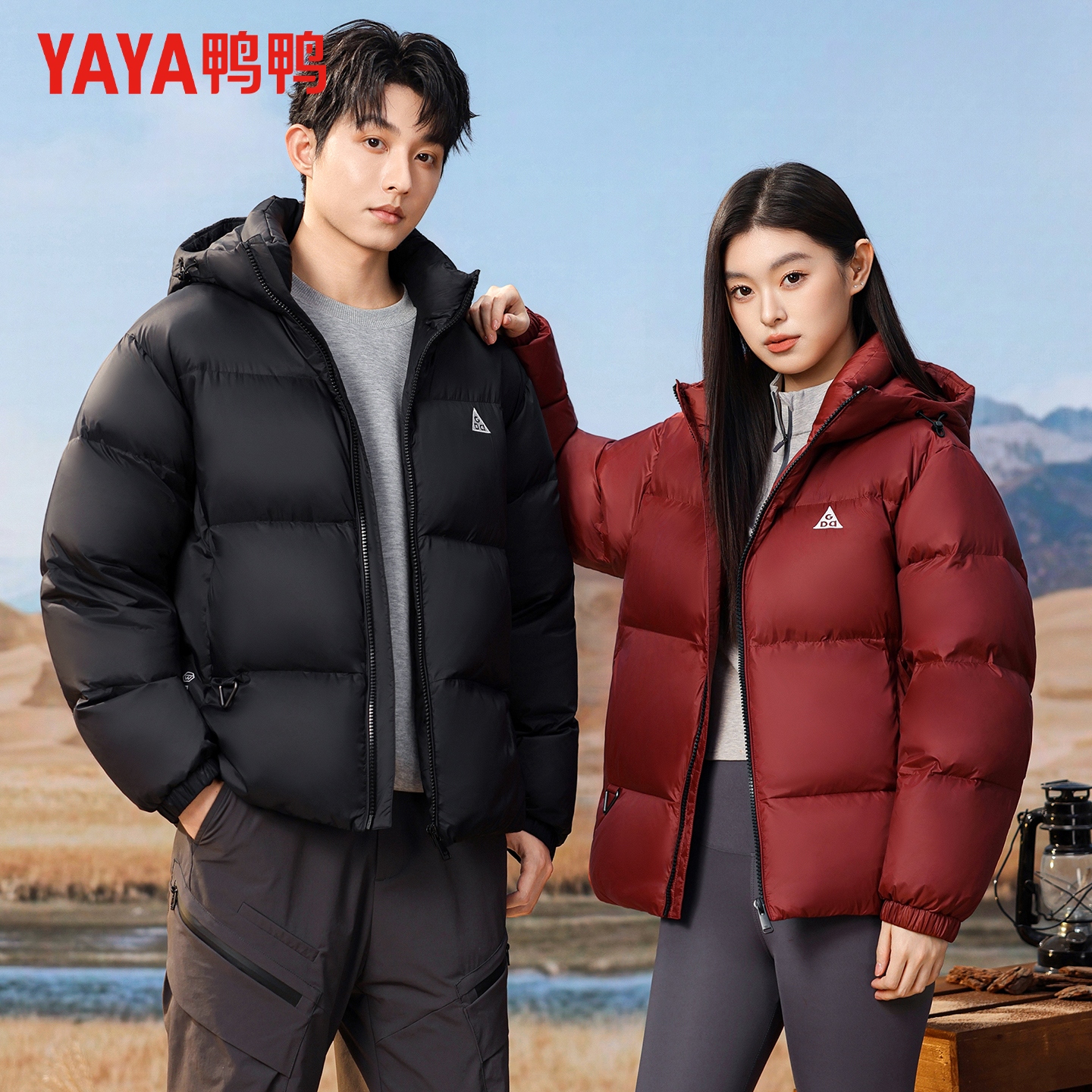 鸭鸭冬季羽绒服情侣时尚简约短款加厚百搭保暖面包服外套男女同款