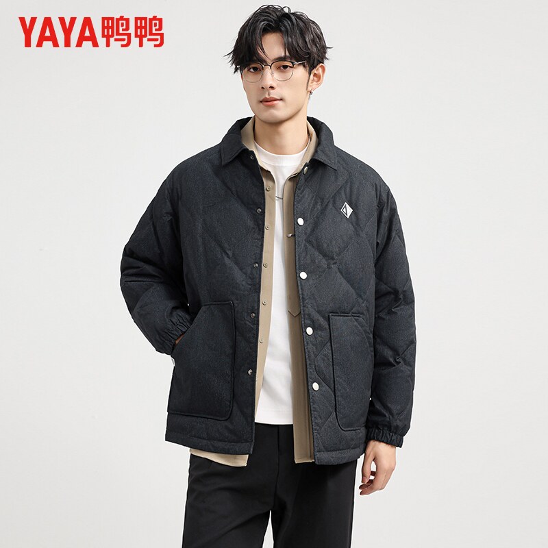 鸭鸭时尚休闲翻领短款羽绒服