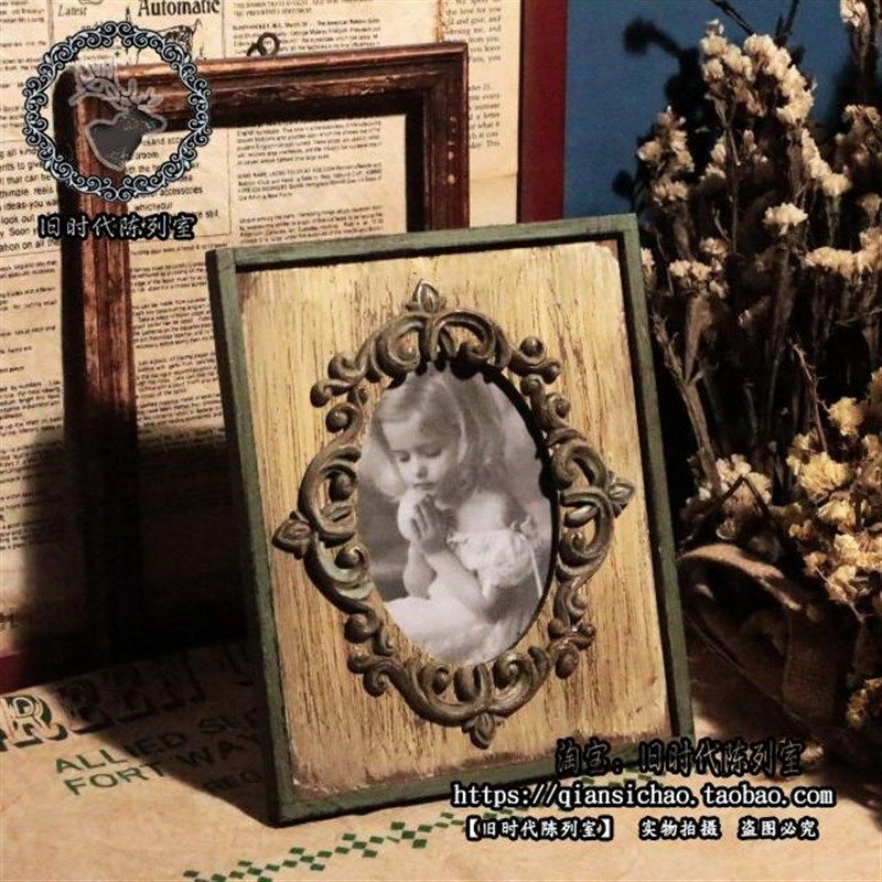 做旧实木相框复古木质相框饰品创意礼品家居摆件婚庆布景摄影道具