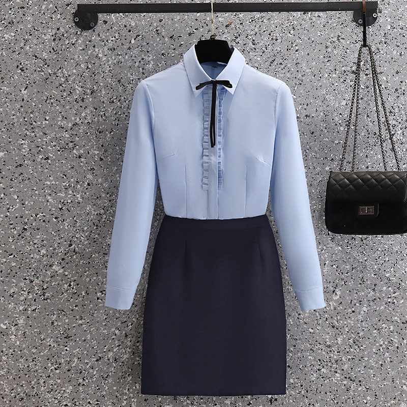 衬衫工作服女套裙时尚气质空姐制服职G业套装美容院珠宝店前台工