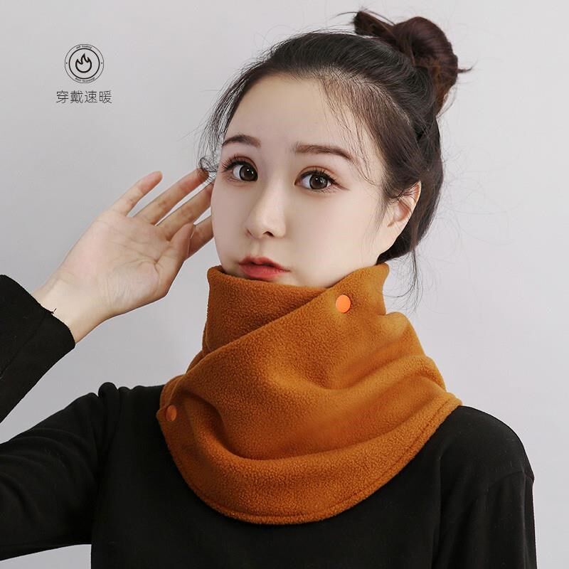 围脖女冬季骑车保暖护颈护脖百搭学生小披肩毛绒绒秋冬天双面脖套