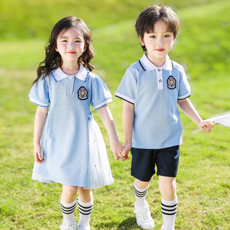 新款幼儿园园服h毕业照服装夏装纱裙六一表演服班服小学生校服套