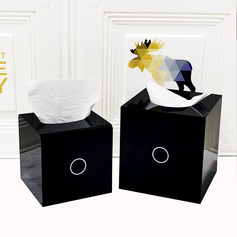 定制简约家用亚克力纸巾盒抽纸盒餐巾纸盒客厅汽车酒店高档纸巾盒