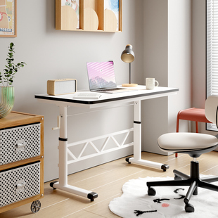 手摇升降桌学习桌书桌家用学生写字桌小户型台式电脑桌可升降桌子