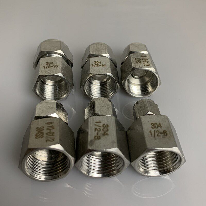 304不锈钢内丝卡套式直通接头 内螺纹压力表钢管