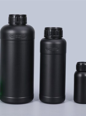 特厚黑色避光氟化瓶化工包装瓶塑料试剂分装瓶100/500/1000ml毫升