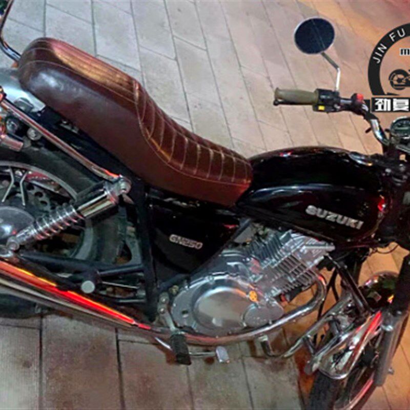 GN250摩托车座垫 复古改装超薄坐垫 毛毛虫复古CAFE改装座包鞍座