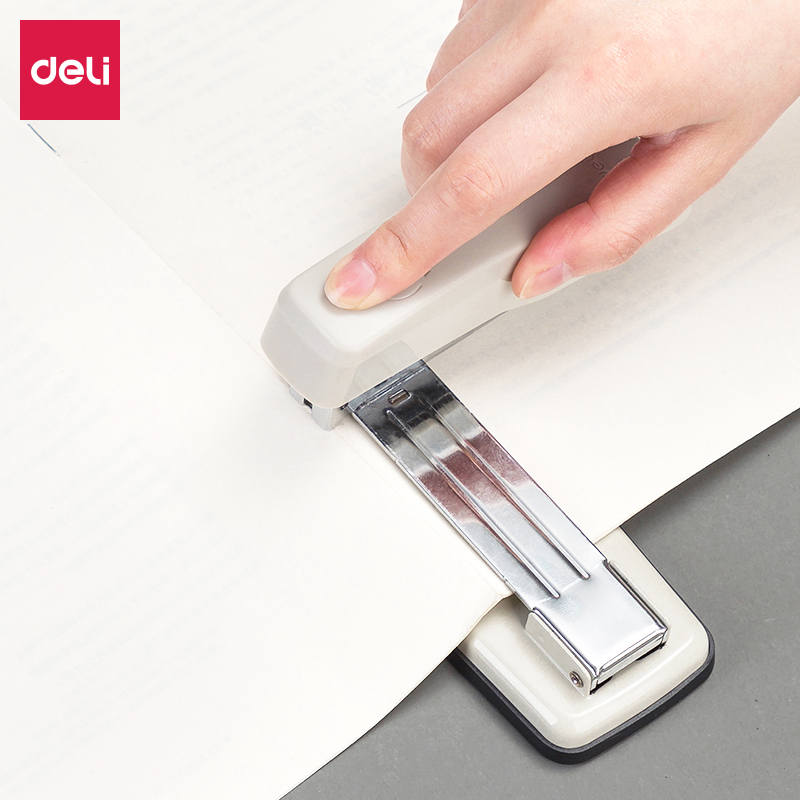 得力0414S便携式订书机8/24办公用家用可旋转厚层50页订书器新品