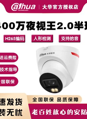 大华夜视王400万暖光全彩定焦网络摄像机DH-IPC-HDW2449T-A-LED