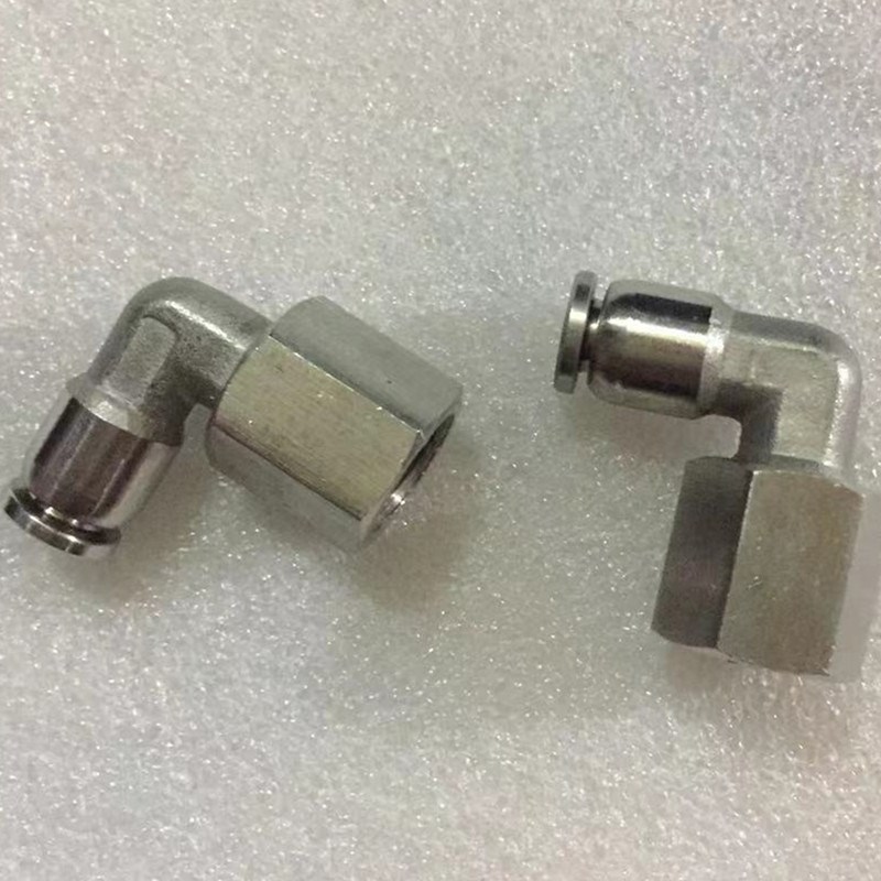 不锈钢PU气管快速接头内螺纹弯头PLF气动接头6 8 1012mm1分2分3分