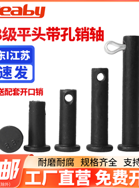 8.8级发黑销轴平头带孔圆柱销GB882高强度定位销钉穿插销钉M6-M50