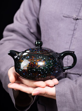 墨染留香手工漆器茶具宜兴手工紫砂西施茶壶大漆家用大容量泡茶壶