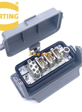 HARTING哈丁重载连接器 3网口6电路RJ45网线模块组合  WAIN唯恩