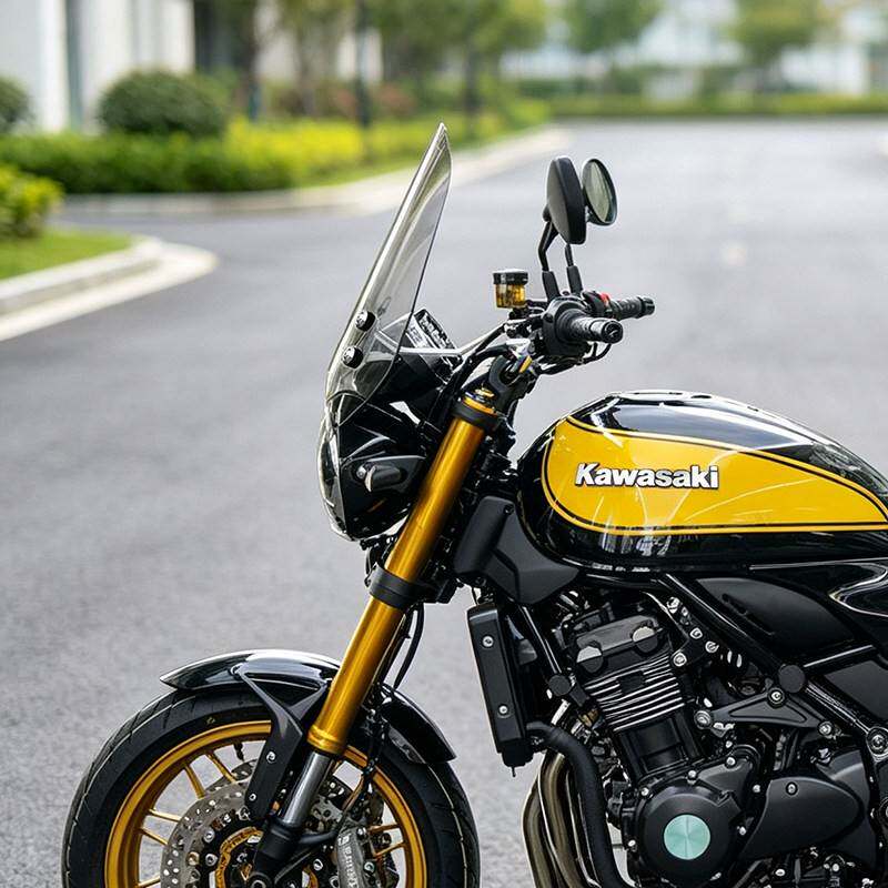 适用摩托车川崎 Z900RS前挡风玻璃太子风挡改装挡雨板配件