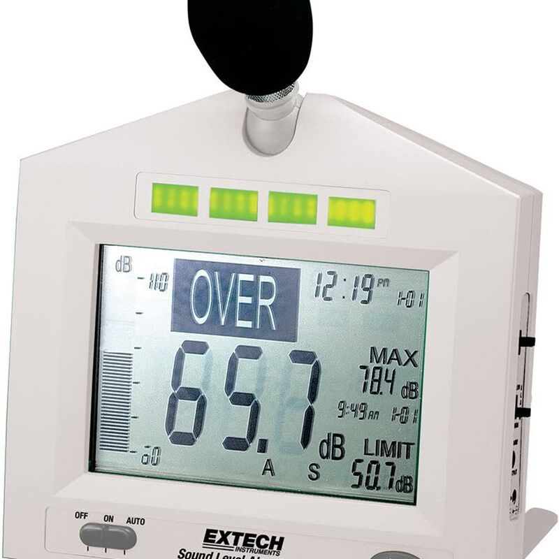 Extech SL130W 声级警报,带闹钟,白色 噪音计  声级计