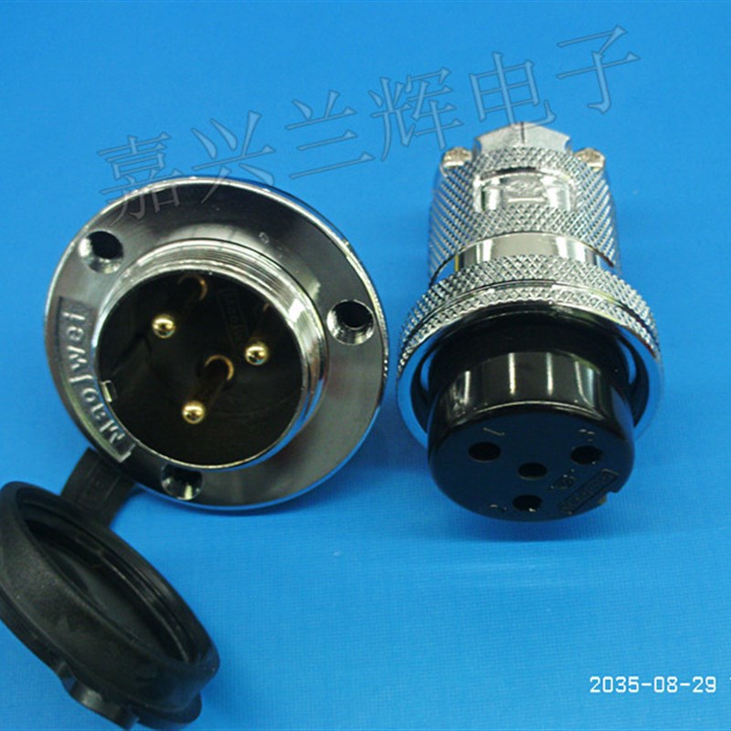Maojwei重强航空插 连接器 30M-3A/3E3芯DF30-3T 法兰盘插座