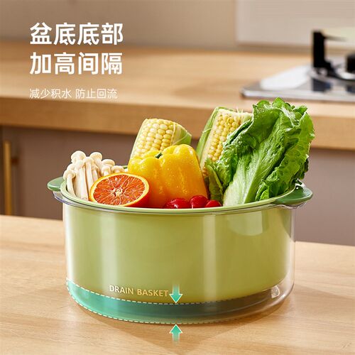 洗水果沥水篮淘米盆厨房洗菜多功能果蔬淘米加厚水槽滤家用洗菜盆
