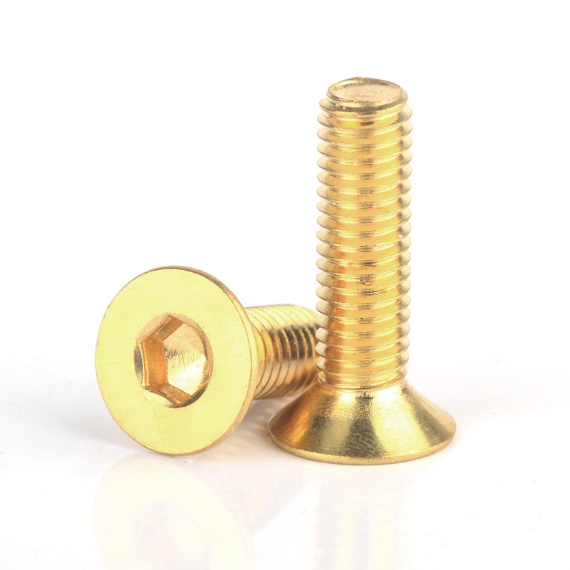 黄铜沉头内六角螺丝平头螺钉纯铜平杯内六方机牙螺栓M4M5M6M8M10