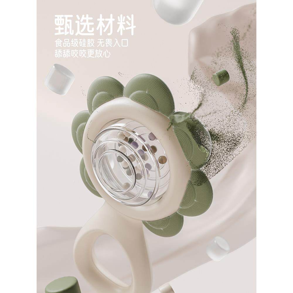 生儿面礼物胶婴儿玩具新生儿牙可啃咬牙摇铃见-个月安抚宝宝益智