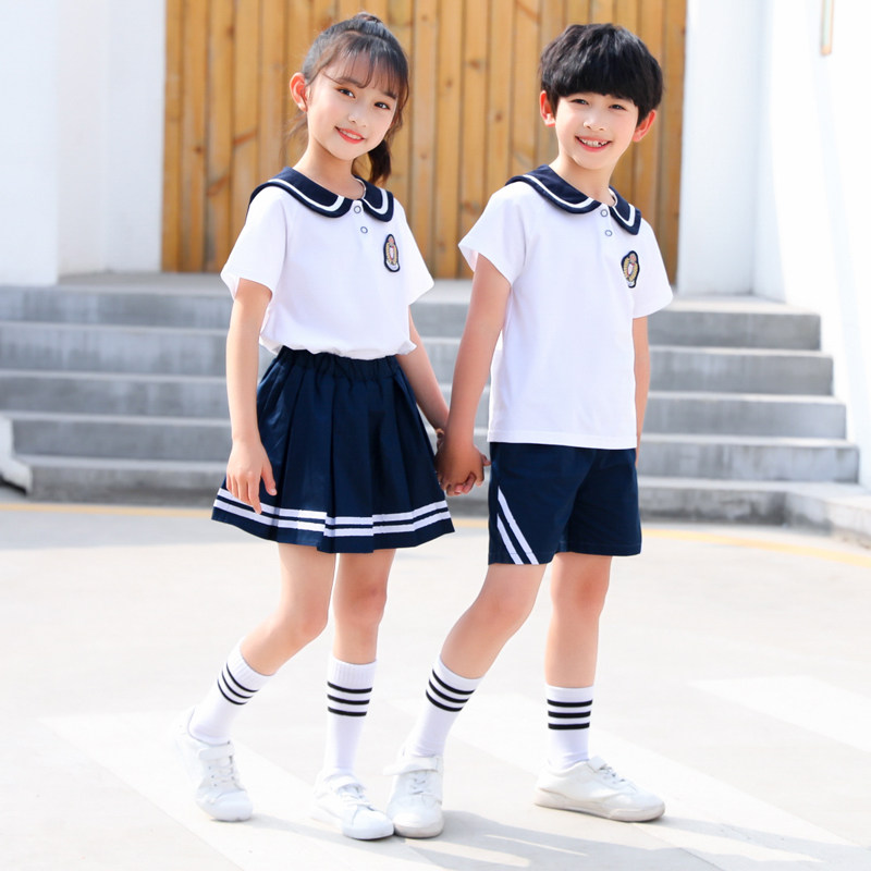 幼儿园园服夏装英伦风儿s童班服夏学院风毕业照小学生夏季校服套